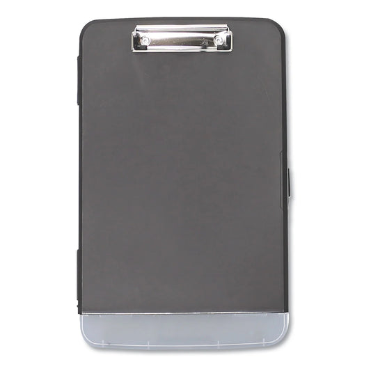 Storage Clipboard with Pen Compartment, 0.5" Clip Capacity, Holds 8.5 X 11 Sheets, Black