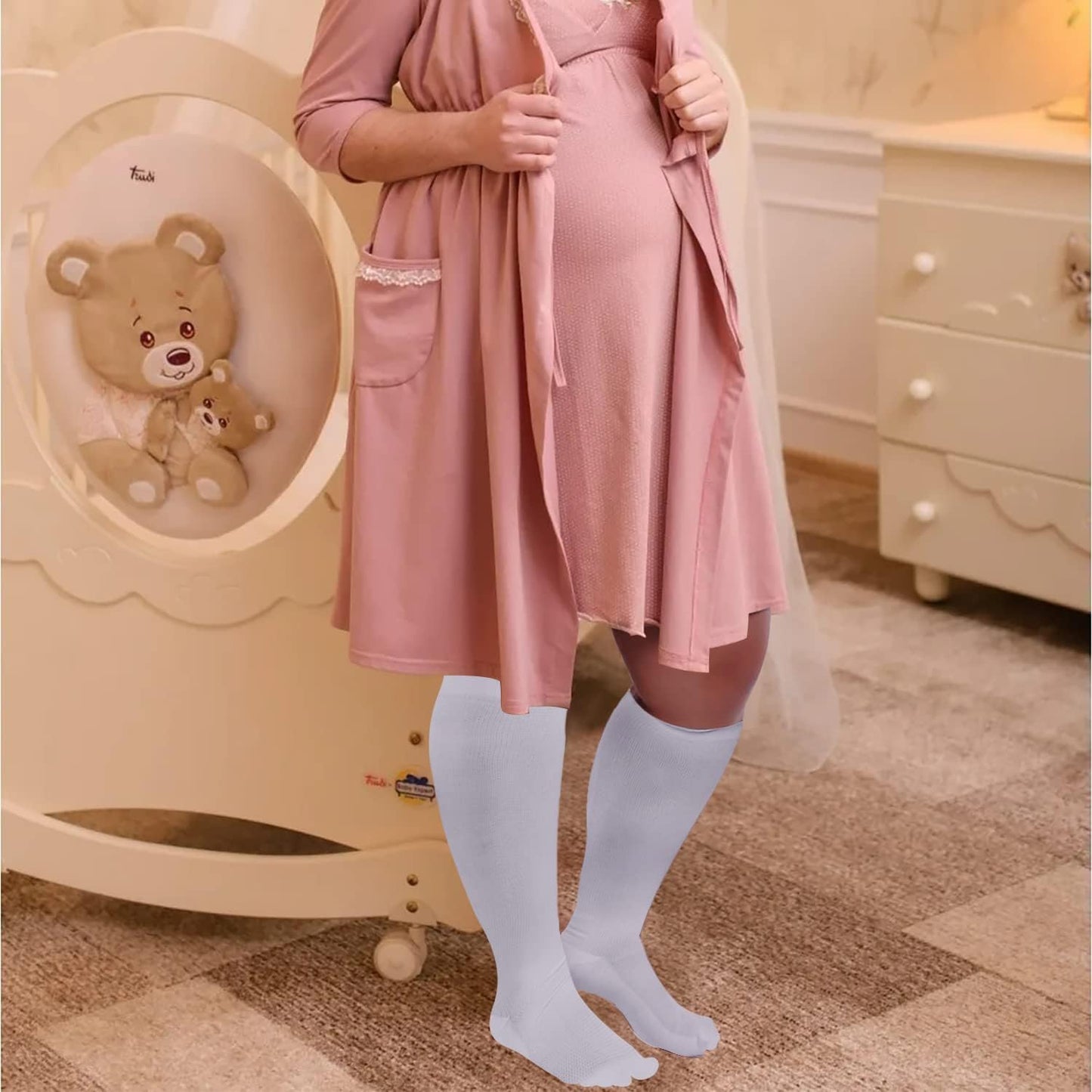Plus Size Compression Socks Wide Calf Men Women Knee High 20-30 Mmhg Breathable Circulation Xl 2Xl 3Xl 4Xl 5Xl
