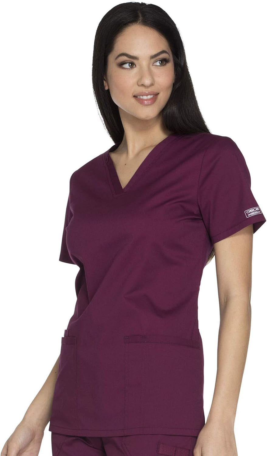 Scrubs for Women Workwear Core Stretch V-Neck Top, Soft Brushed Twill WW630