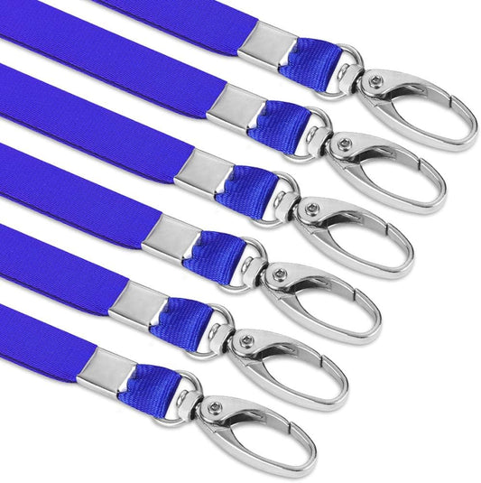 Lanyards Bulk 50 Pack Lanyards for Id Badges Kids Lanyard with Clips Swivel Hook (Blue)