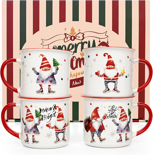Christmas Mugs, Christmas Mugs Set of 4, Holiday Mugs, Christmas Coffee Mugs, Ch