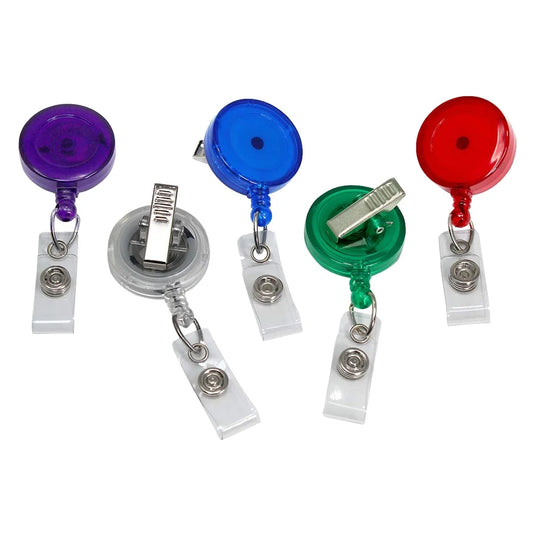 Heavy Duty Badge Reels, Multicolor, 5 Count