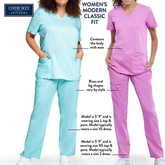 Scrubs for Women Workwear Core Stretch V-Neck Top, Soft Brushed Twill WW630