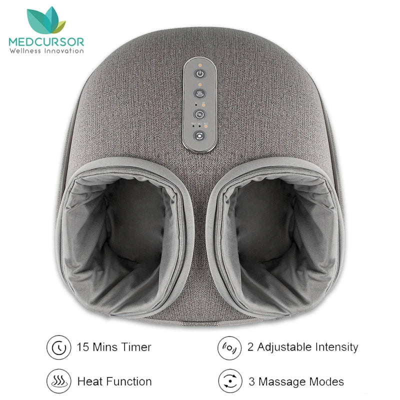 Foot Massager Heating Therapy Shiatsu Deep Kneading Roller Muscle Relaxation Pain Relief Electric Foot Massage Machine