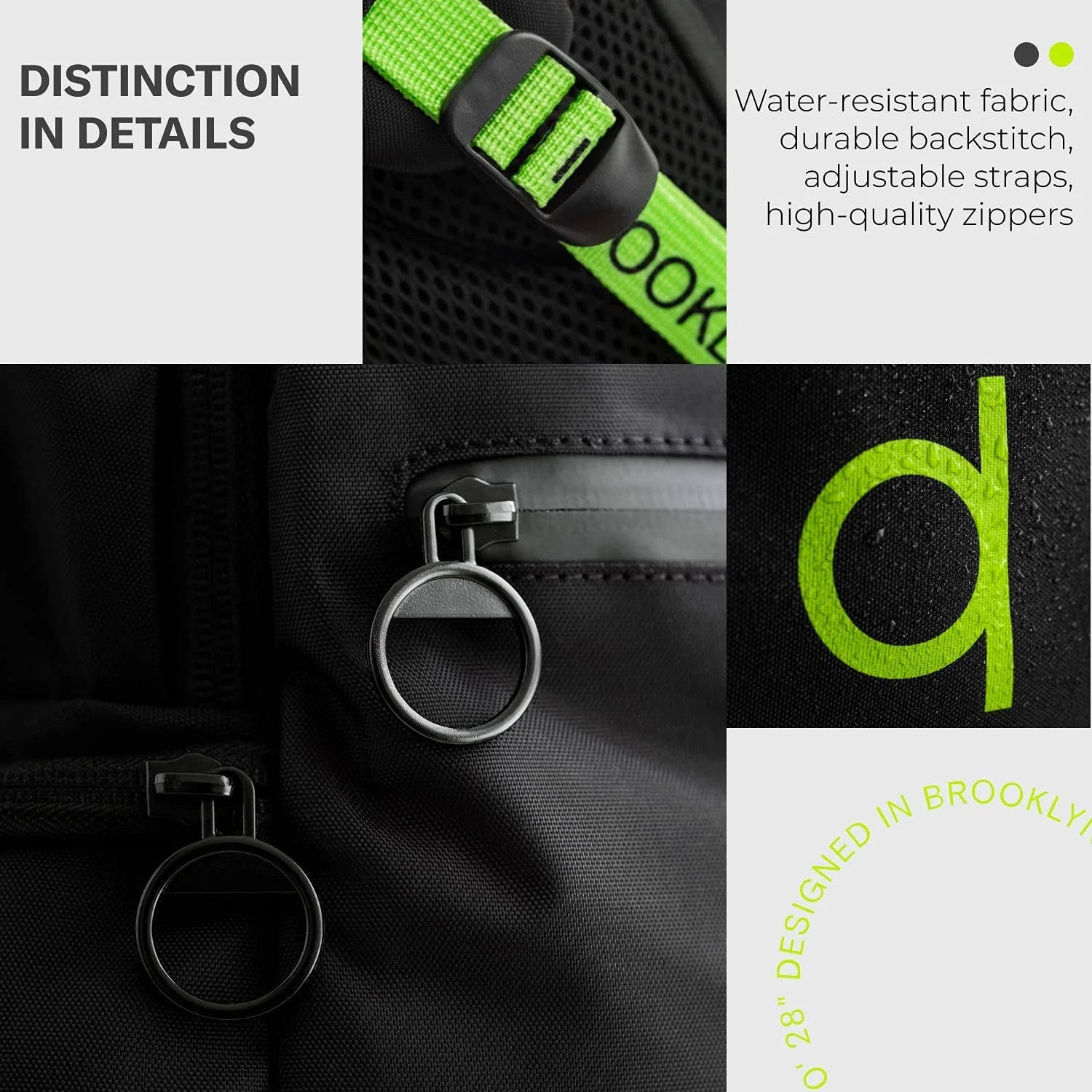 ® Waterproof Laptop Backpack for Men & Women | Large 17.3-Inch Travel Backpack | Stylish & Durable Computer Bag for Business, Office & Work | Versatile Rucksack for Adults (Black/Green)