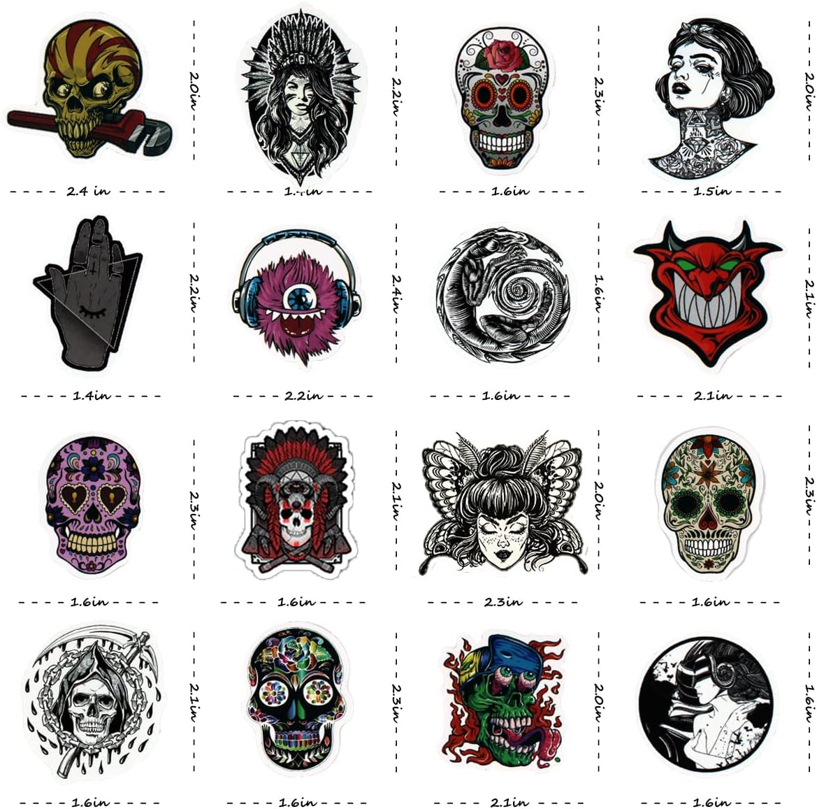350PCS Halloween Stickers Gothic Skull Sticker for Adults Meme/Horror/Witchy Stickers for Hydro Flask/Laptop/Skateboard/Water Bottles/Computer/Phone