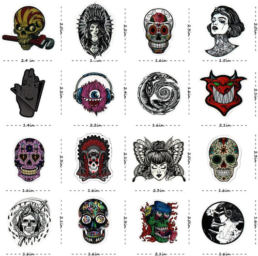 350PCS Halloween Stickers Gothic Skull Sticker for Adults Meme/Horror/Witchy Stickers for Hydro Flask/Laptop/Skateboard/Water Bottles/Computer/Phone