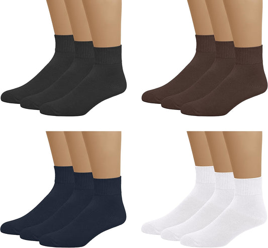 Classic Men'S Diabetic Non-Binding Ankle Socks 3-Pack (Big and Tall Available)