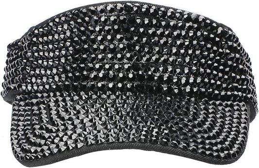 Shiny Rhinestones Sport Sun Visor Adjustable Summer Cap Visor Caps for Women Men