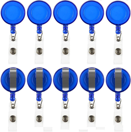 30 Pcs Blue Retractable Badge Reels Badge Holders Reels Clip for ID Badge Holders