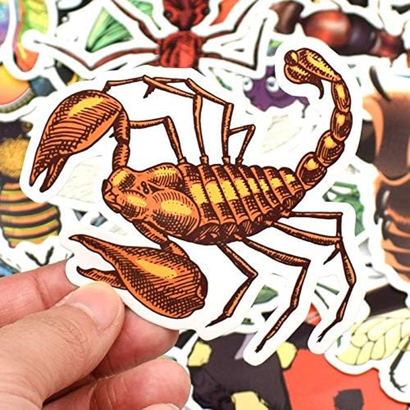 50 Pcs Luggage Stickers Laptops Stickers Skateboard Stickers Scrapbooking Stickers Phone Stickers Guitar Stickers Bicycle Bike Stickers(Insect)