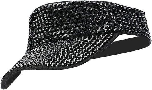 Shiny Rhinestones Sport Sun Visor Adjustable Summer Cap Visor Caps for Women Men