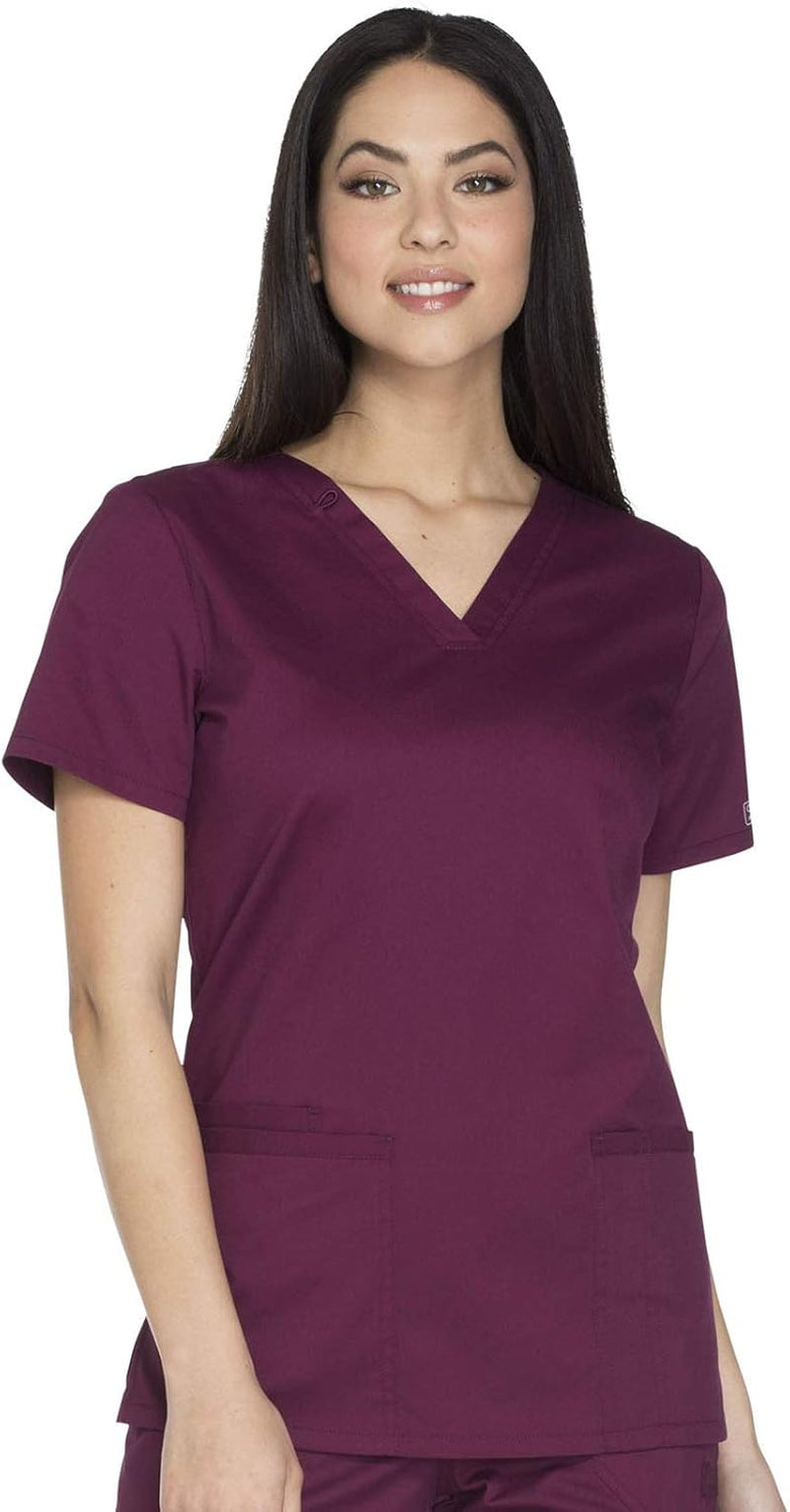 Scrubs for Women Workwear Core Stretch V-Neck Top, Soft Brushed Twill WW630