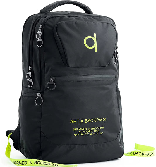 ® Waterproof Laptop Backpack for Men & Women | Large 17.3-Inch Travel Backpack | Stylish & Durable Computer Bag for Business, Office & Work | Versatile Rucksack for Adults (Black/Green)