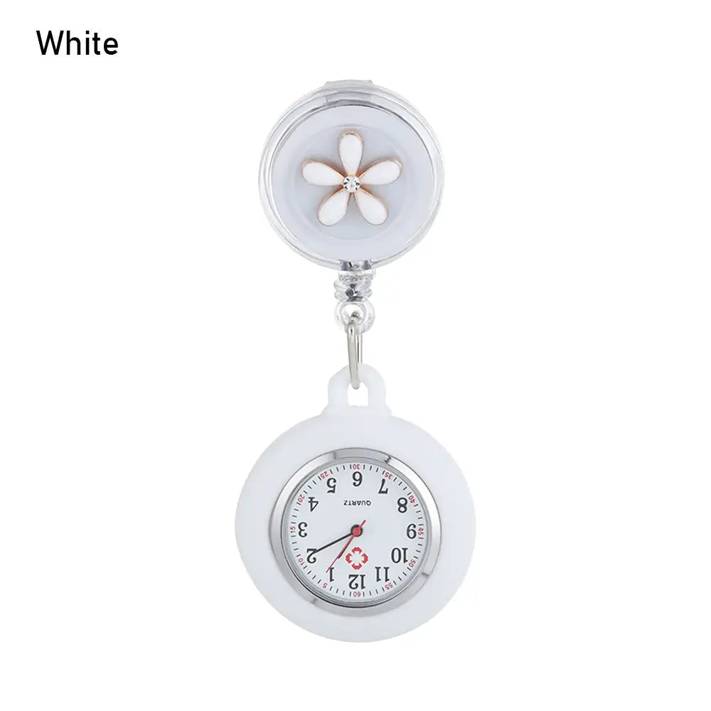 Nurse Doctor Retractable Pocket Watches Hospital Medical Women Men Retractable Reel Id Badge Glass Office Working Clip Watches